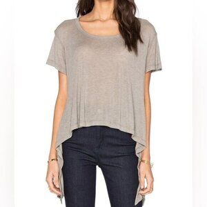 Revolve LNA Ribbon Tee Top T-Shirt Asymmetric Hem Short Sleeve Tie up Sides XS